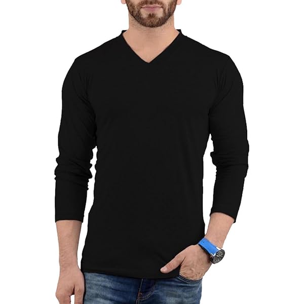 URBAN CREST V Neck T Shirts for Men Poly Cotton Tshirts Tee